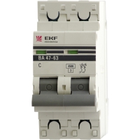 EKF PROxima автоматический выключатель (УЗО) ВА 47-63 2P 50А 4,5kA х-ка С mcb4763-2-50C-pro 