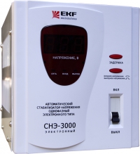 Стабилизатор напряжения СНЭ1-3000ВА 140-260V электрон., защита от КЗ, перегрузки IP20 cne1-3000e EKF 