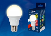 Лампа светодиодная Uniel LED-A60-12W/WW/E27/FR PLP01WH форма А матовая, теплый белый свет 