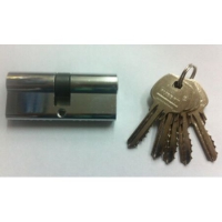 Цилиндровый механизм дверного замка 35 х 35 Хром ключ-ключ Furbat 