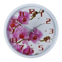 Часы настенные Energy EC-110 Орхидея 25 х3,8 см круглые, плавный ход 