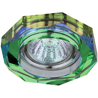 Светильник встраиваемый ЭРА DK6 CH/MIX 50W   стекло многогранник d90 мультиколор/хром 