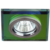 ЭРА DK8 CH/MIX светильник встраиваемый в потолок и стены   5MR16,12V, 50W декор стекло квадрат хром/мультиколор 