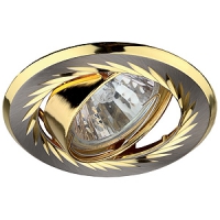 Светильник встраиваемый ЭРА KL6A SN/G 50W   круг с гравировкой d88, сатин никель/золото 