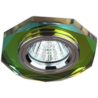 ЭРА DK5 CH/MIX светильник встраиваемый в потолок и стены   50W   стекло многогранник d100 зерк мультиколор/хром 