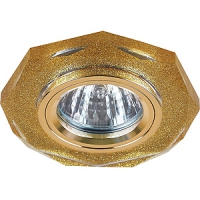 ЭРА DK5 SHGD светильник встраиваемый в потолок и стены   50W   стекло многогранник d100 золотой блеск/золото 