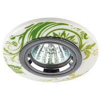 ЭРА DK62 CH/WH/GR светильник встраиваемый в потолок и стены   50W   керамика спектр 100x65 белый/зеленый/хром 