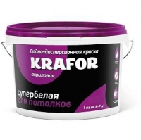 Краска для потолков Супербелая KRAFOR 14 кг (фиолет) 