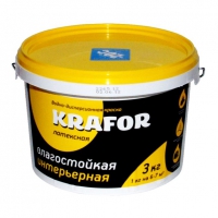 Краска латексная интерьерная Влагостойкая KRAFOR 1,5 кг 