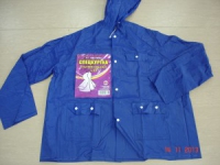 Дождевик куртка на кнопках AST №15 ПВХ XXL синий (капюшон, карманы) 