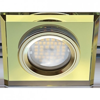 Ecola DL1651   светильник встраиваемый в потолок и стены   квадратный стекло Золотой блеск/Золото 25x90x90 FP1651EFF 
