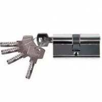Цилиндровый механизм дверного замка 45 х 45 Хром ключ-ключ 