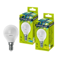 Лампа светодиодная Ergolux LED G45 9W E14 4000K шар 
