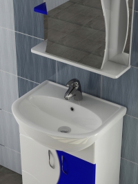 Шкаф для ванной зеркальный Alessandro 3 - 550 синий в Орехово-Зуево купить за 7800 руб  в интернет-магазине стройматериалов СтройДвор на Карболите 