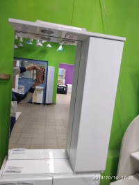Шкаф в ванную комнату с зеркалом Квадро 60 П 1/дв Белый 