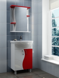Зеркальный шкаф навесной в ванную Alessandro 3-550 красный в Орехово-Зуево купить за 7800 руб  в интернет-магазине стройматериалов СтройДвор на Карболите 