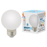 Лампа дневного света декоративная светодиодная LED-G60-3W/6000K/E27/FR/C 