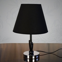 Настольная лампа 8054+650 серебро/черный абажур 