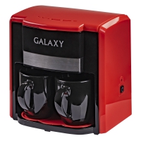 Кофеварка Galaxy GL-0708 красная, 750Вт 2 чашки, съемный многоразовый фильтр 