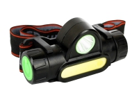 Электрический фонарь светодиодный налобный аккумуляторный 3,7В черный LED, 3 Ватт, 2 реж, магнит бокс) 