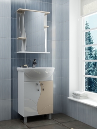 Зеркальный шкаф в ванную Alessandro 3-550 бежевый в Орехово-Зуево купить за 7800 руб  в интернет-магазине стройматериалов СтройДвор на Карболите 