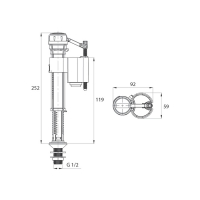 Впускной клапан (нижний подвод воды) IDDIS F012400-0007 