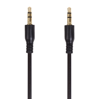 Аудио кабель AUX 3.5 мм гелевый 1 м черный REXANT 