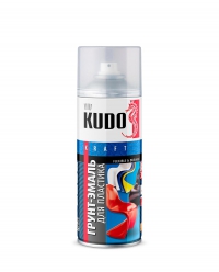 KUDO KU-6003 Грунт-эмаль аэрозоль для пластика RAL 9003 520 мл 
