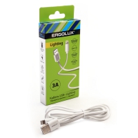 Кабель USB -  Lighting USB 3А 1,2 м белый ERGOLUX ELX-CDC03-C01 