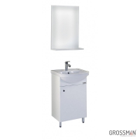 Комплект Grossman Эко-60 3 в 1 белый тумба+ зеркало 