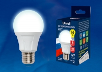 Лампа светодиодная Uniel LED-A60-8W/NW/E27/FR PLP01WH форма А мат.колба, белый 